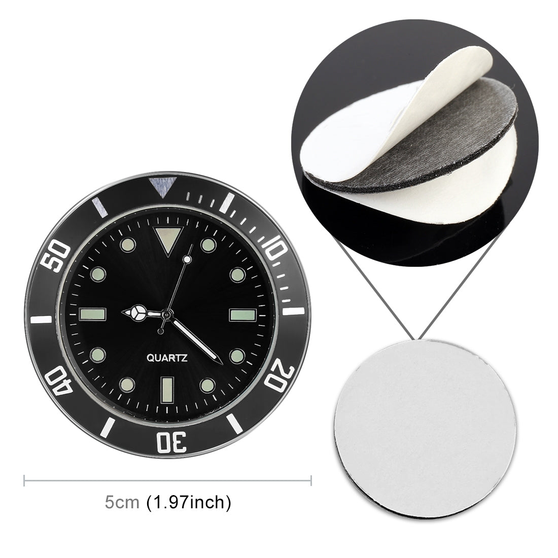 Car-Paste-Clock-Car-Luminous-Watch(Black)