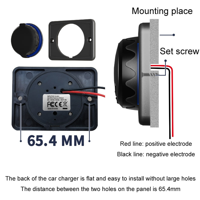 Car-Ship-Modified-Waterproof-USB-Socket-Charger,-Model:-UCC-350-QC+PD-Fast-Charge-30W