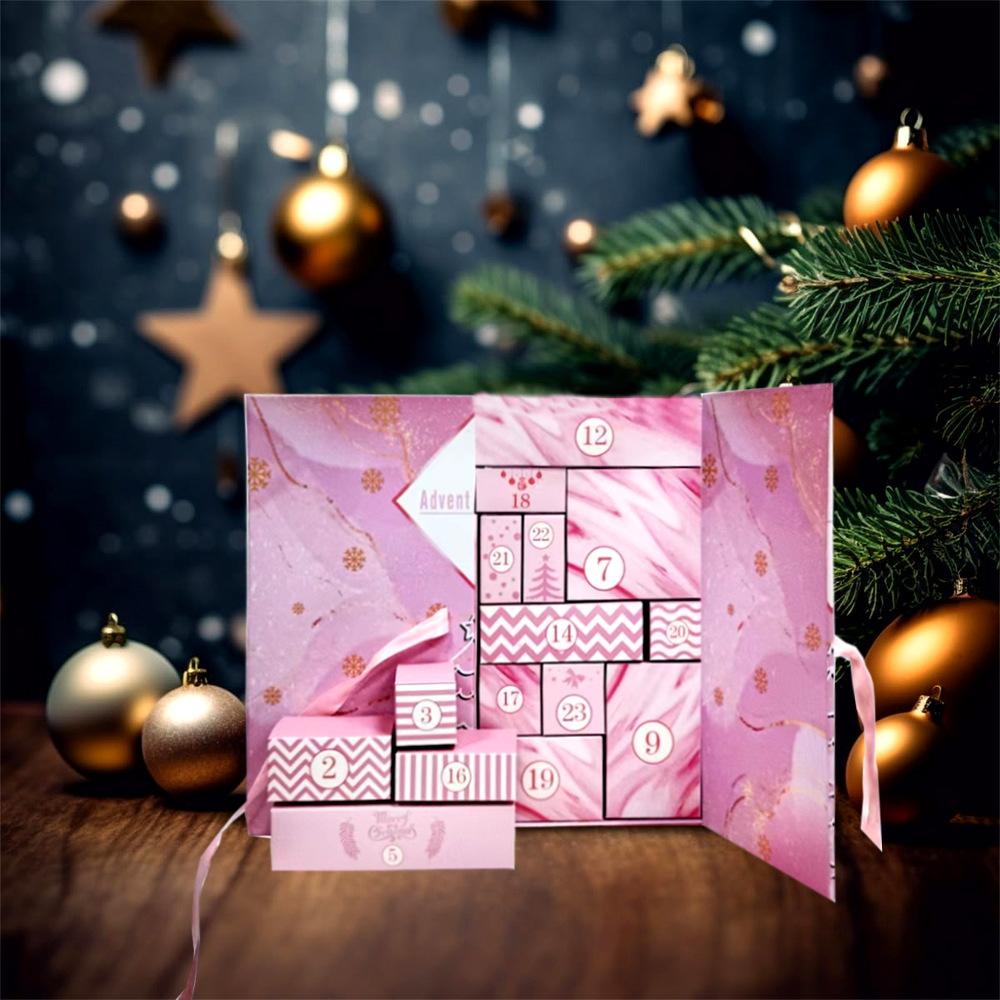 Christmas-Advent-Calendar-Blind-Box-24-Empty-DIY-Gift-Boxes-Countdown-Surprise-For-Kids-&-Adults(Pink)