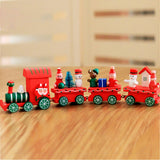 Christmas-Dinner-Table-Decoration,-Wooden-Trains-Children-Kindergarten-Christmas-Decoration-Ornaments-Gifts-(Red)