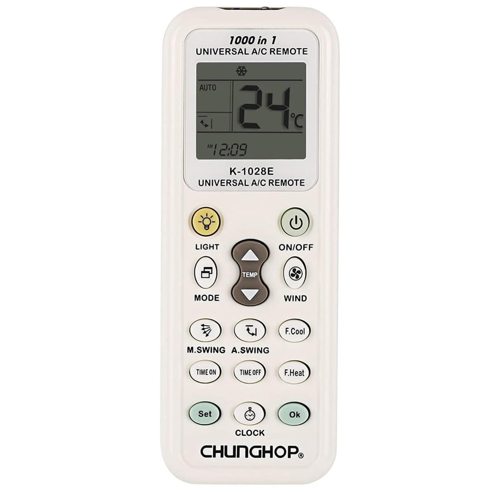 Chunghop-K-1028E-1000-in-1-Universal-A/C-Remote-Controller-with-Flashlight(White)