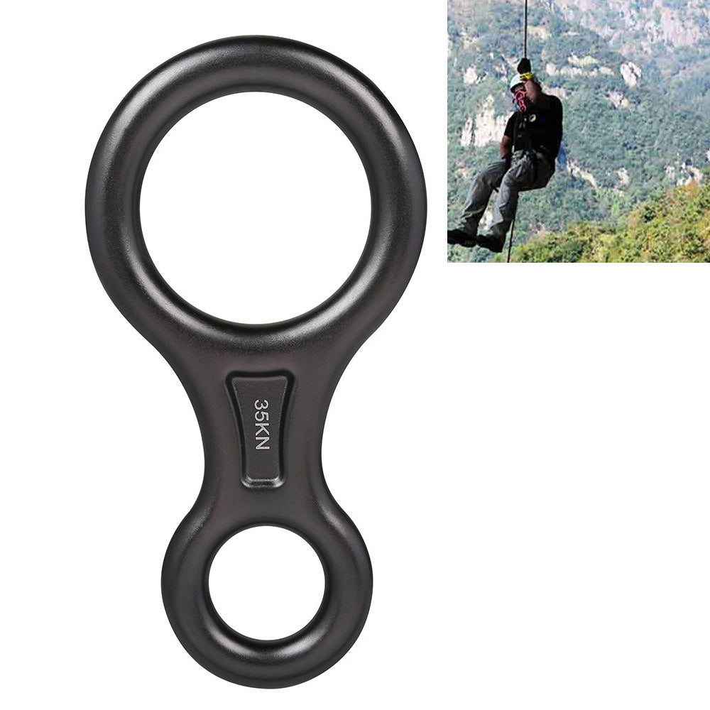 Climbing-Rescue-Figure-8-Descender-Rappelling-Gear-Belay-Device-(Dark-Gray)