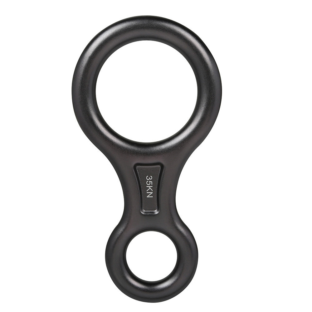 Climbing-Rescue-Figure-8-Descender-Rappelling-Gear-Belay-Device-(Dark-Gray)