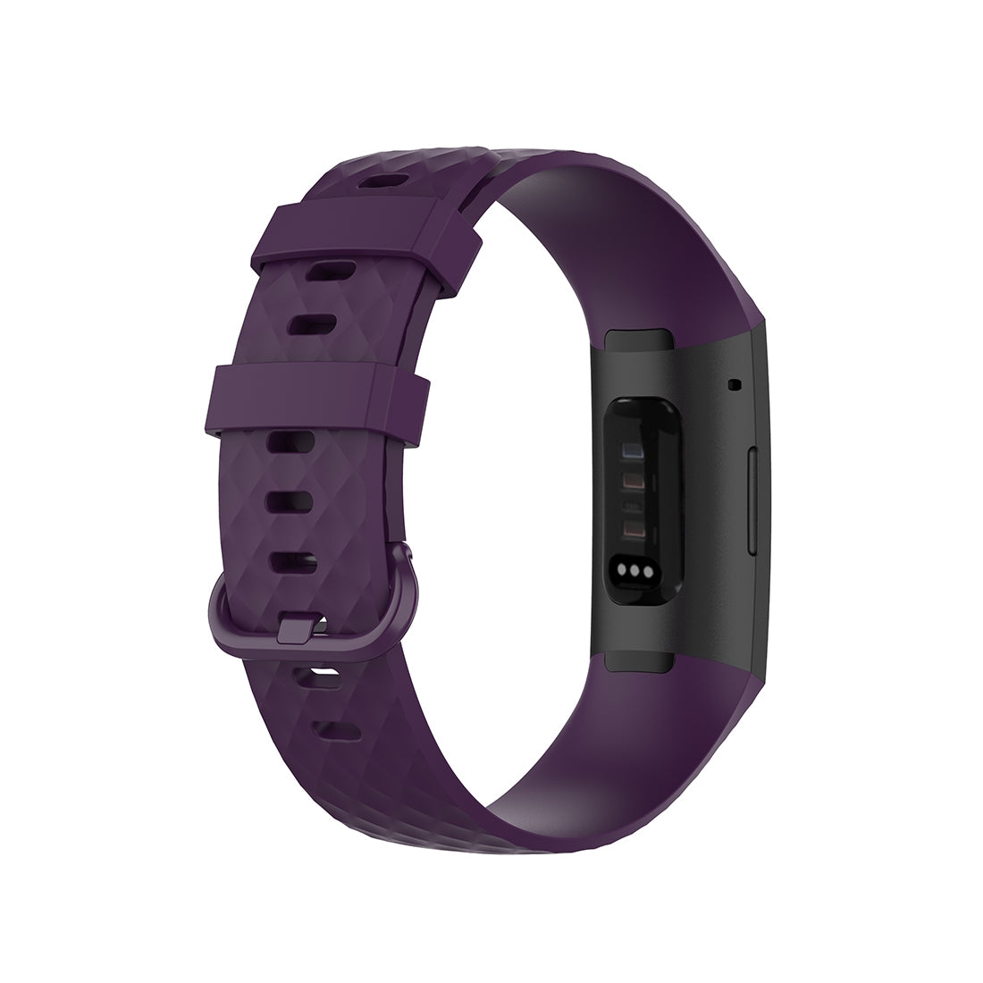 Color-Buckle-TPU-Wrist-Strap-Watch-Band-for-Fitbit-Charge-4-/-Charge-3-/-Charge-3-SE,-Size:-L(Dark-Purple)