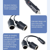 Copper-Car-Cigarette-Lighter-Extension-12/24V-10A-General-1-Drag-2-Car-Charging
