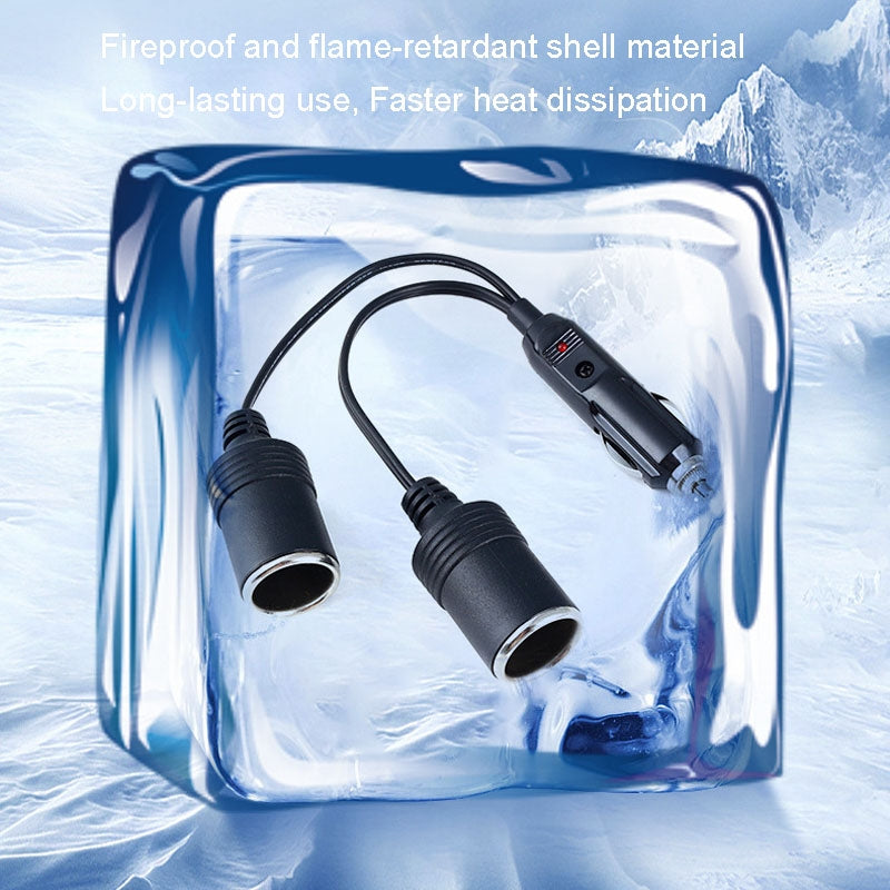 Copper-Car-Cigarette-Lighter-Extension-12/24V-10A-General-1-Drag-2-Car-Charging