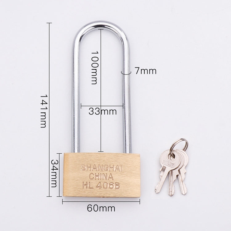 Copper-Padlock-Small-Lock,-Style:-Long-Lock-Beam,-60mm-Open
