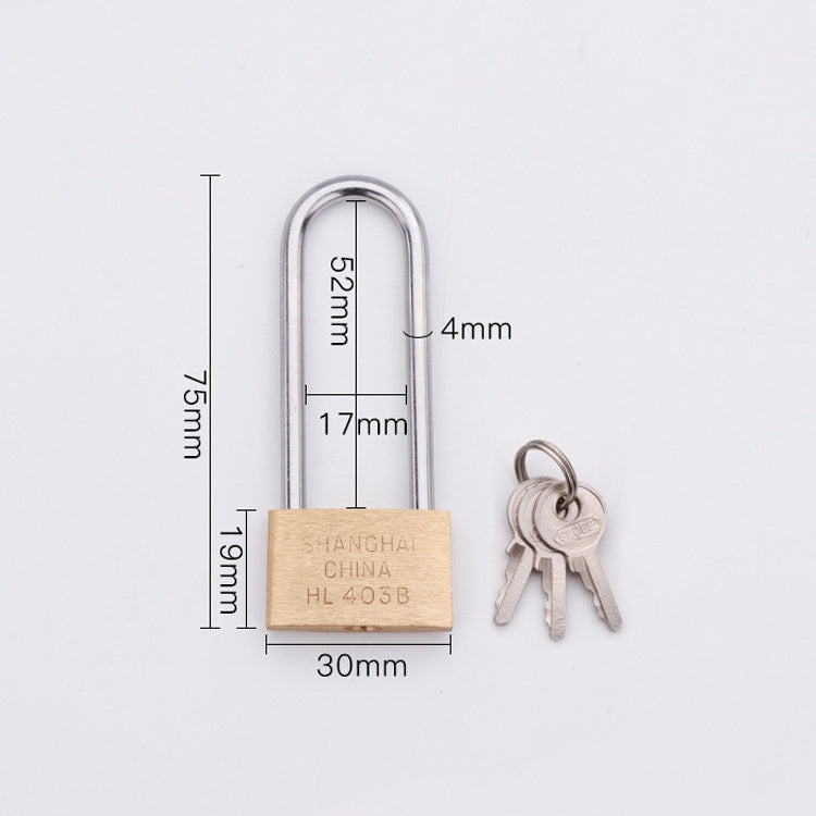 Copper-Padlock-Small-Lock,-Style:-Long-Lock-Beam,-30mm-Open