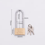 Copper-Padlock-Small-Lock,-Style:-Long-Lock-Beam,-30mm-Open