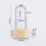 Copper-Padlock-Small-Lock,-Style:-Long-Lock-Beam,-50mm-Open