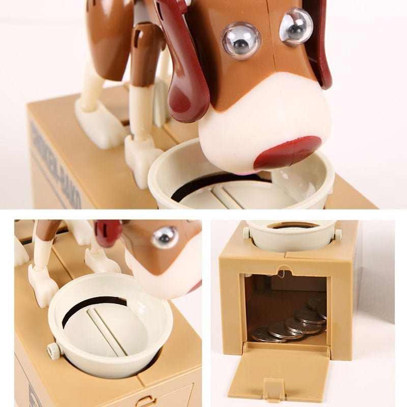 Creative-Cartoon-Edacious-Puppy-Automatic-Money-Eating-Coin-Saving-Box,-Brown-Spotted-Dog