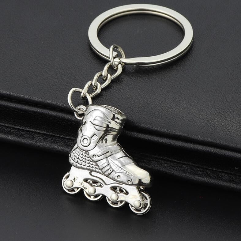 Creative-Simulation-Skates-Keychain-Personalized-Pendant-Gift(Silver)