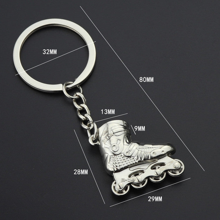 Creative-Simulation-Skates-Keychain-Personalized-Pendant-Gift(Silver)