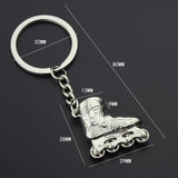 Creative-Simulation-Skates-Keychain-Personalized-Pendant-Gift(Silver)