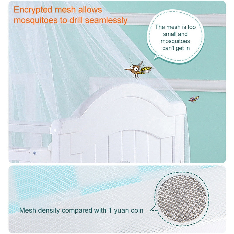 Crib-Dome-Lightweight-Mosquito-Net,-Size:4.2x1.6-Meters,-Style:Lace-Mosquito-Net