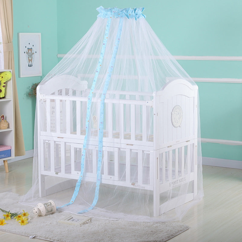 Crib-Dome-Lightweight-Mosquito-Net,-Size:4.5x1.7-Meters,-Style:Flower-Side-Mosquito-Net