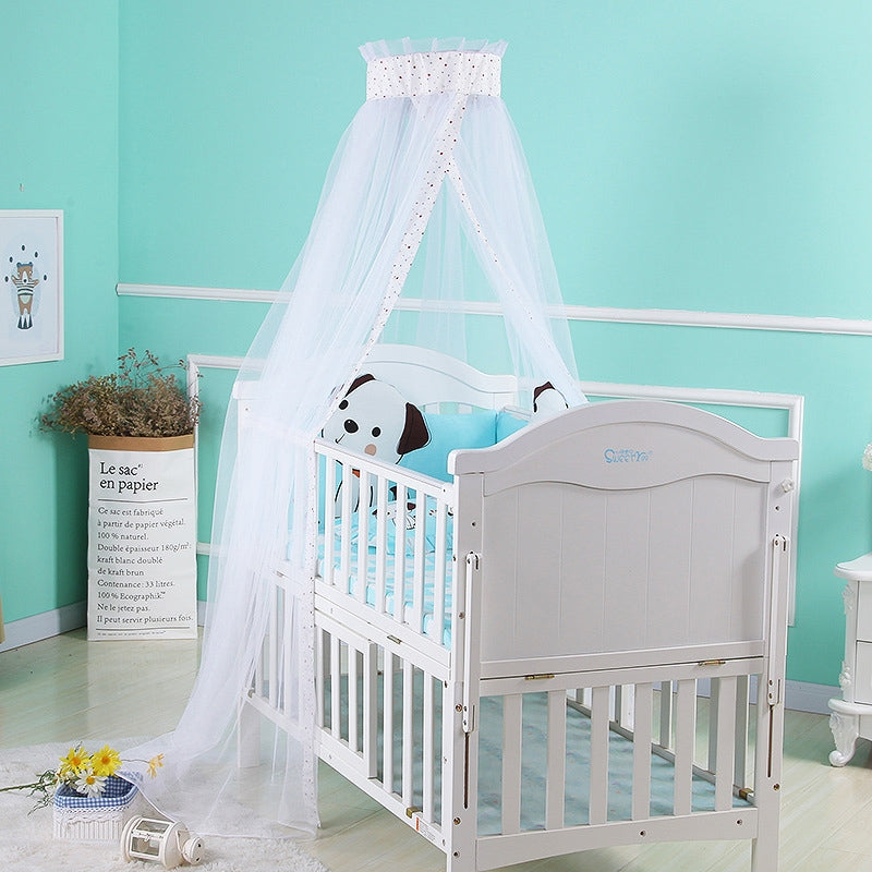 Crib-Dome-Lightweight-Mosquito-Net,-Size:4.5x1.7-Meters,-Style:Flower-Side-Mosquito-Net