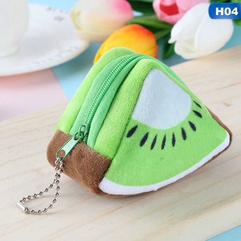 Cute-Fruit-Wallet-Gift-Plush-Coin-Purse-Female-Bag(watermelon)