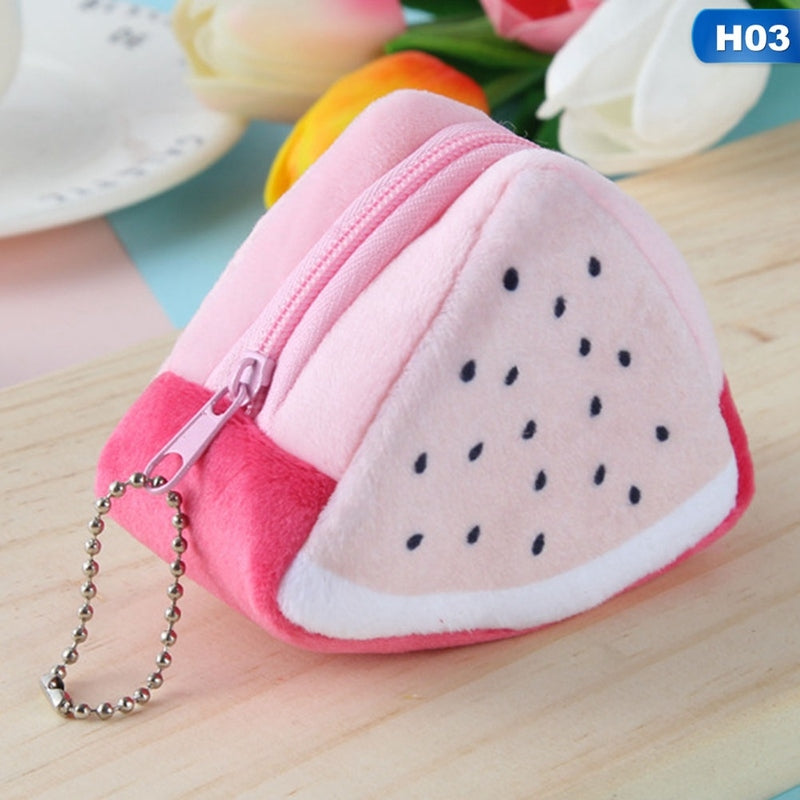Cute-Fruit-Wallet-Gift-Plush-Coin-Purse-Female-Bag(watermelon)