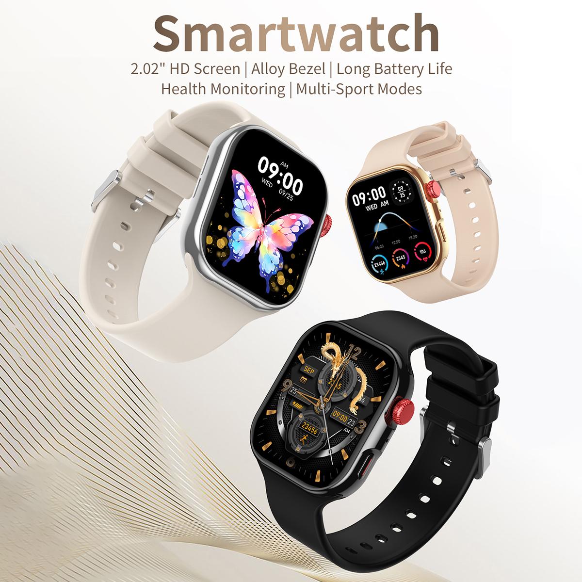 CY39-2.02-inch-HD-Color-Screen-Sports-Smart-Watch-Supports-Bluetooth-Call,-Health-Monitoring(Silver)