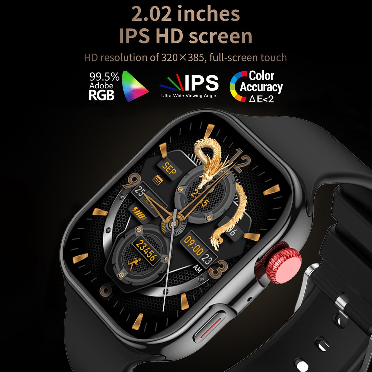 CY39-2.02-inch-HD-Color-Screen-Sports-Smart-Watch-Supports-Bluetooth-Call,-Health-Monitoring(Silver)