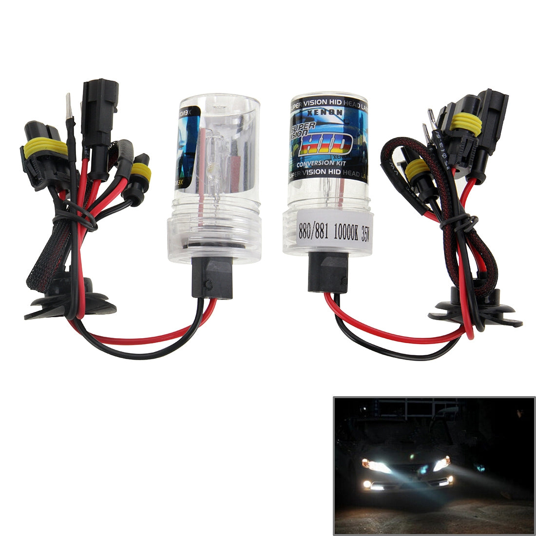 DC12V-35W-H27/880/881-HID-Xenon-Light-Single-Beam-Super-Vision-Waterproof-Head-Lamp,-Color-Temperature:-6000K,-Pack-of-2