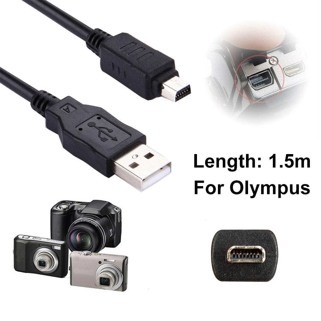 Digital-Camera-Cable-for-Olympus,-Length:-1.5m