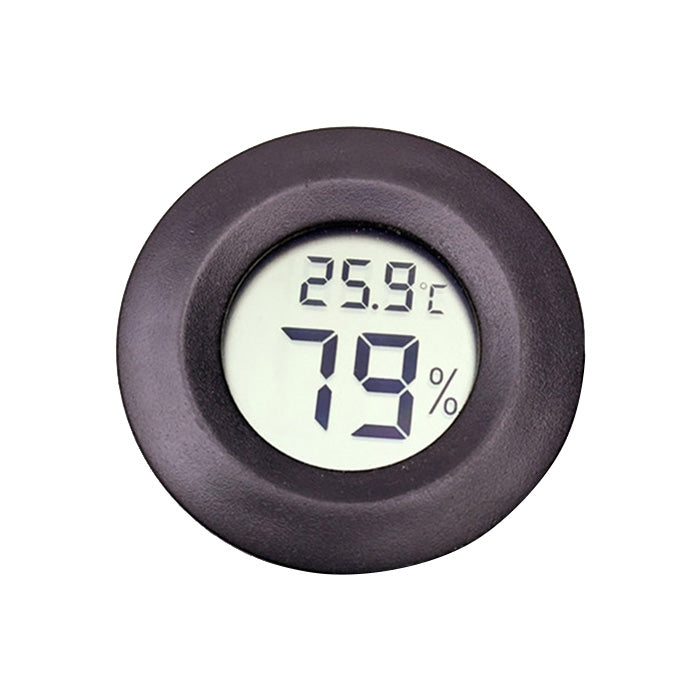 Digital-Round-Shaped-Reptile-Box-Centigrade-Thermometer-&-Hygrometer-with-Screen-Display-(Black)