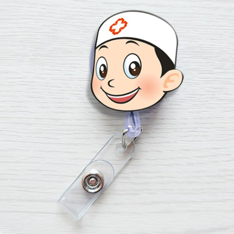 Doctor-Head-Pattern-Cute-Retractable-Badge-Reel-Student-Nurse-ID-Name-Card-Badge