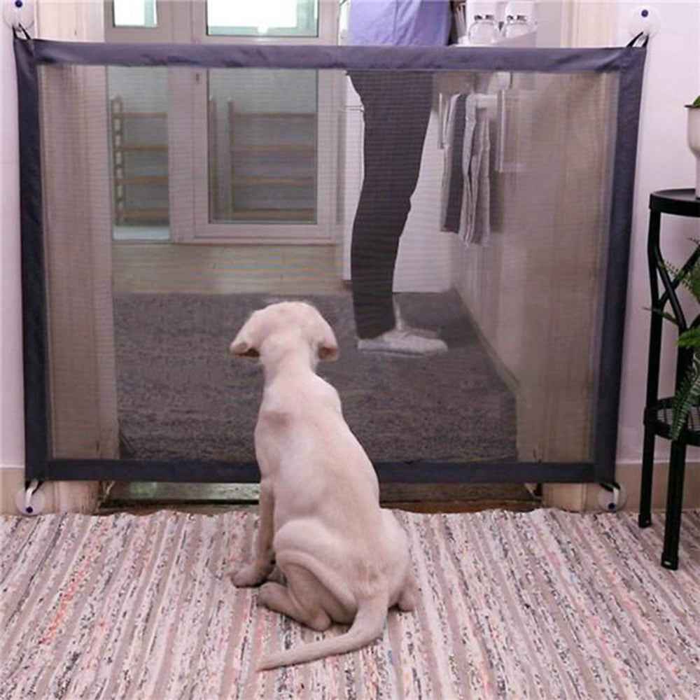 Dog-Pet-Fences-Portable-Folding-Safe-Protection-Safety-Door-Magic-Gate-For-Dogs-Cat-Pet,-Size:180cm-x72cm(Black)
