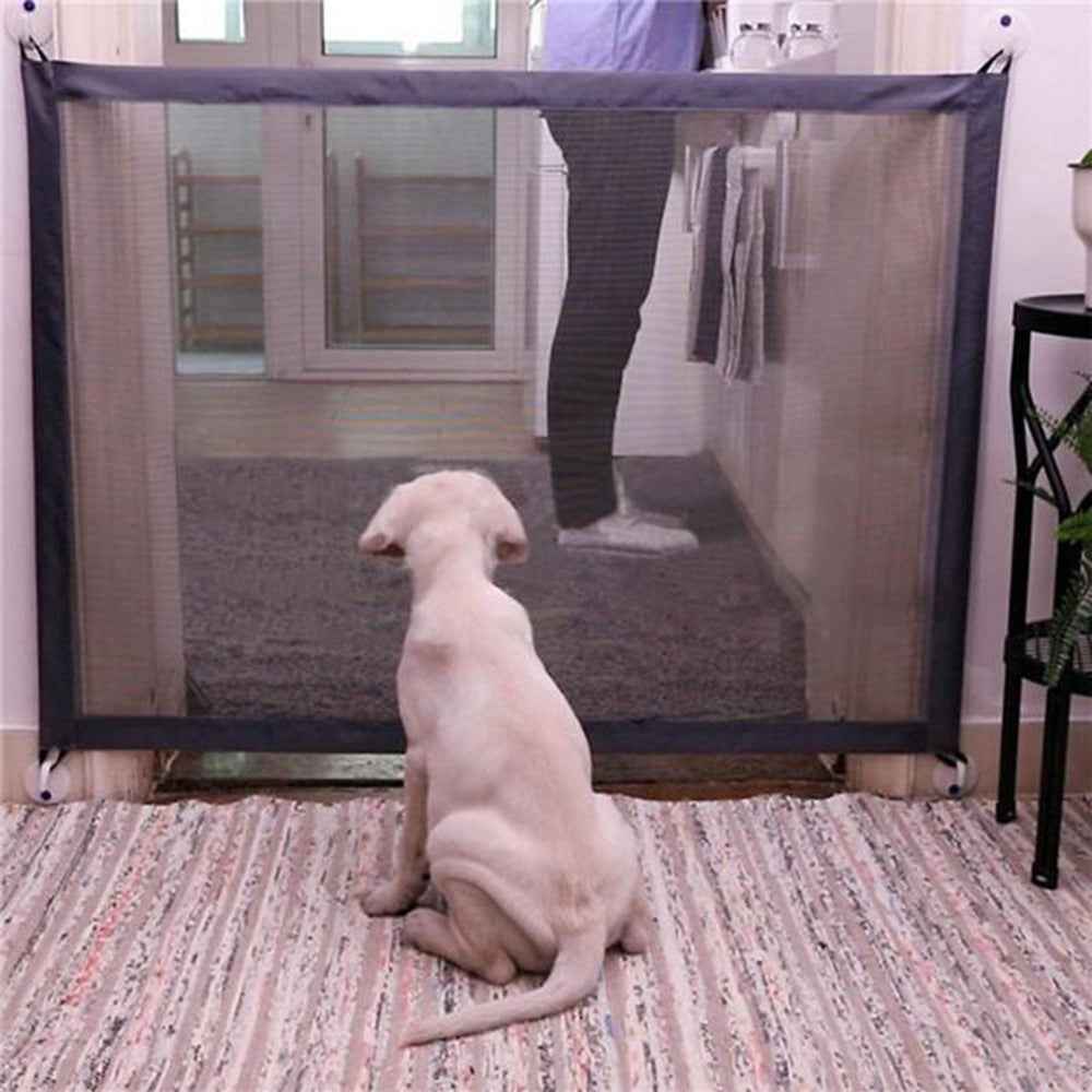 Dog-Pet-Fences-Portable-Folding-Safe-Protection-Safety-Door-Magic-Gate-For-Dogs-Cat-Pet,-Size:180cm-x72cm(Black)