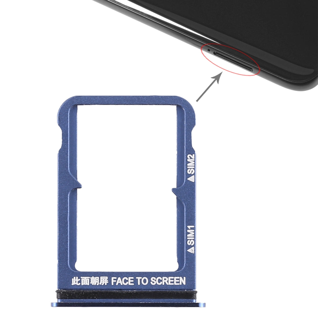 Double-SIM-Card-Tray-for-Xiaomi-Mi-8-(Blue)