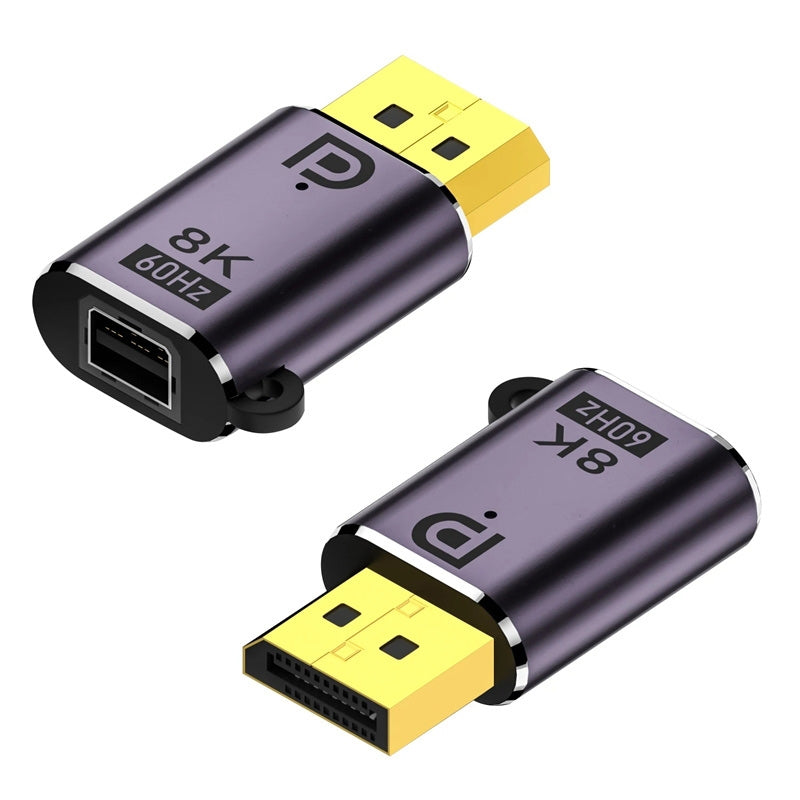DP1.4-Male-to-Mini-DP-Female-Adapter-8K-60Hz-HD-Video-Transmission-Expanding