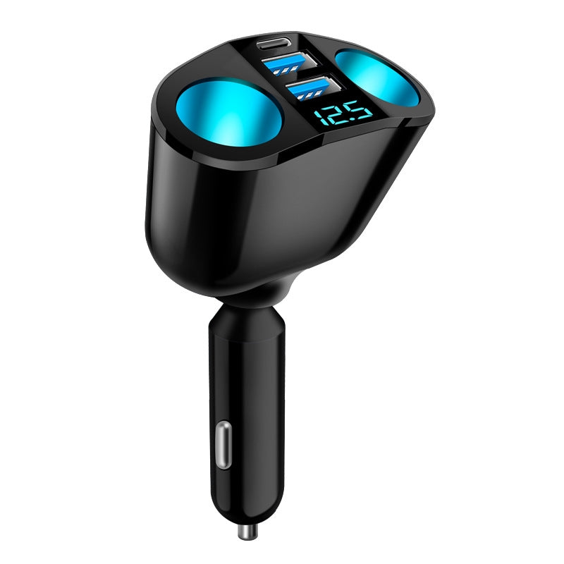 Dual-USB-Type-C-Real-time-Digital-Display-Cigarette-Lighter-Expansion-Car-Charger,-Model:-3.1A-Double-A+C