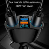 Dual-USB-Type-C-Real-time-Digital-Display-Cigarette-Lighter-Expansion-Car-Charger,-Model:-3.1A-Double-A+C