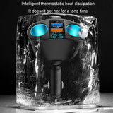 Dual-USB-Type-C-Real-time-Digital-Display-Cigarette-Lighter-Expansion-Car-Charger,-Model:-3.1A-Double-A+C