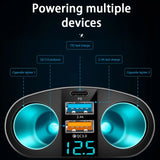 Dual-USB-Type-C-Real-time-Digital-Display-Cigarette-Lighter-Expansion-Car-Charger,-Model:-QC3.0+2.4A-Dual-A+C