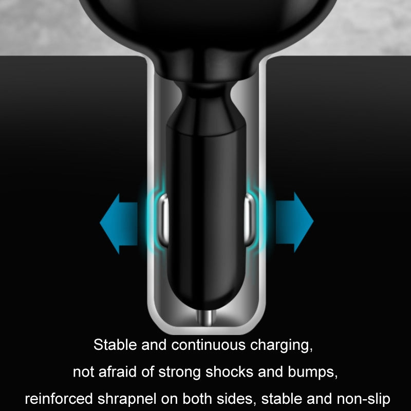 Dual-USB-Type-C-Real-time-Digital-Display-Cigarette-Lighter-Expansion-Car-Charger,-Model:-QC3.0+2.4A-Dual-A+C