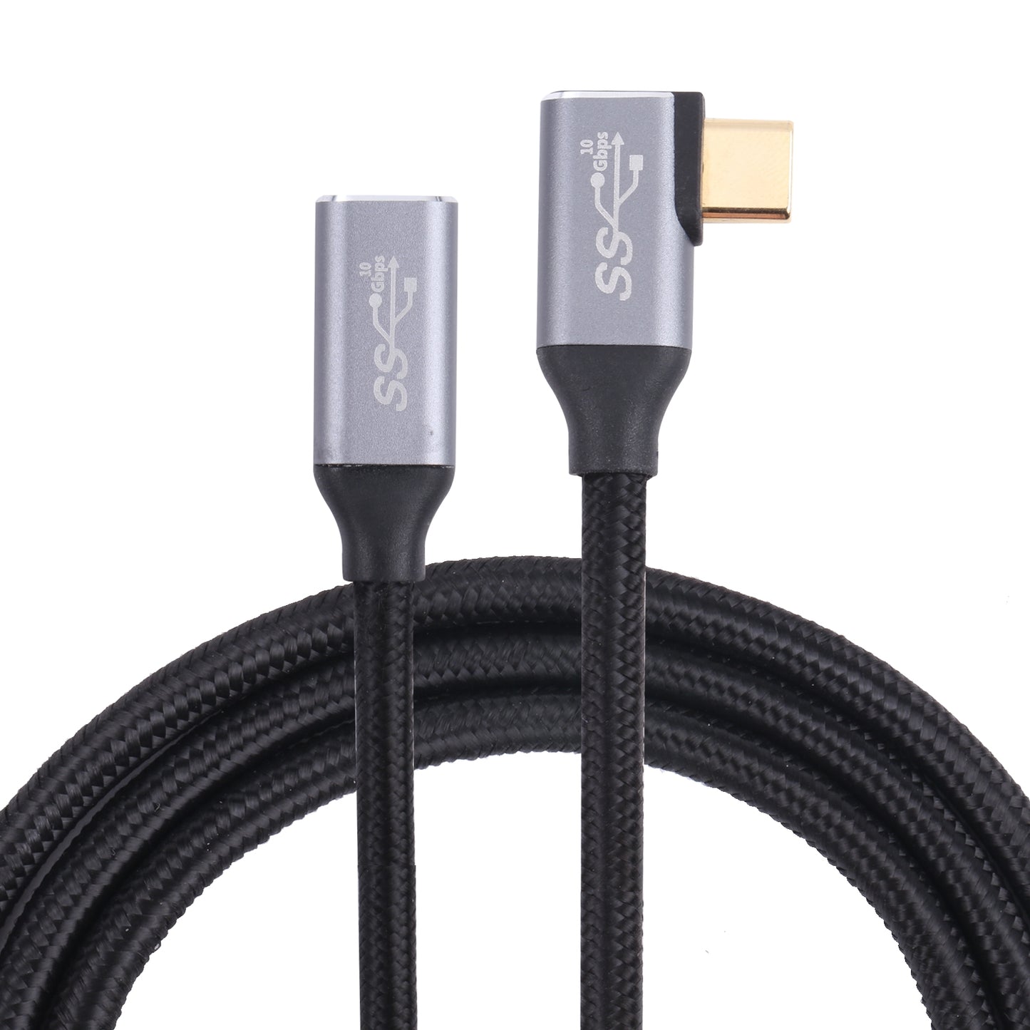 Elbow-USB-C-/-Type-C-Male-to-USB-C-/-Type-C-Female-Transmission-Data-Cable,-Cable-Length:0.5m
