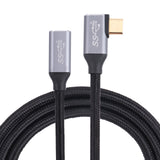 Elbow-USB-C-/-Type-C-Male-to-USB-C-/-Type-C-Female-Transmission-Data-Cable,-Cable-Length:0.5m