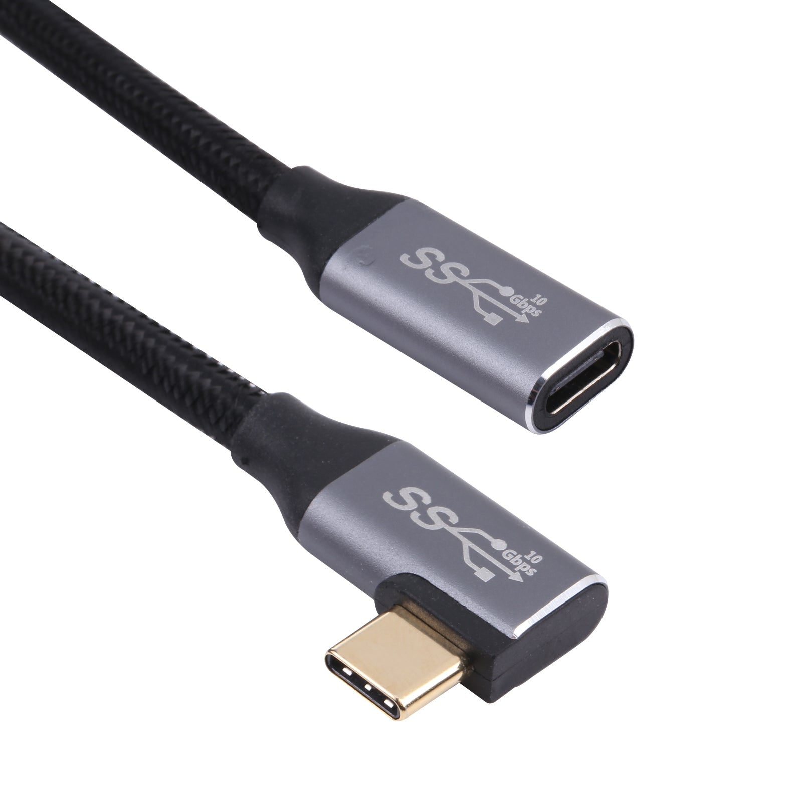 Elbow-USB-C-/-Type-C-Male-to-USB-C-/-Type-C-Female-Transmission-Data-Cable,-Cable-Length:0.5m