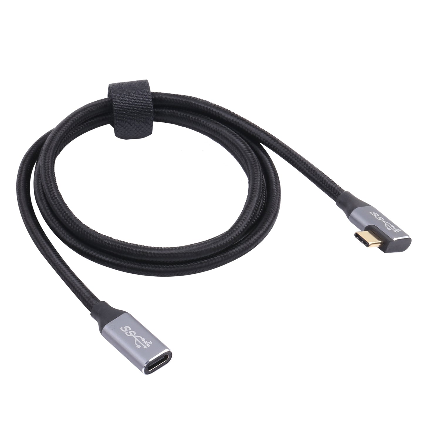 Elbow-USB-C-/-Type-C-Male-to-USB-C-/-Type-C-Female-Transmission-Data-Cable,-Cable-Length:0.5m