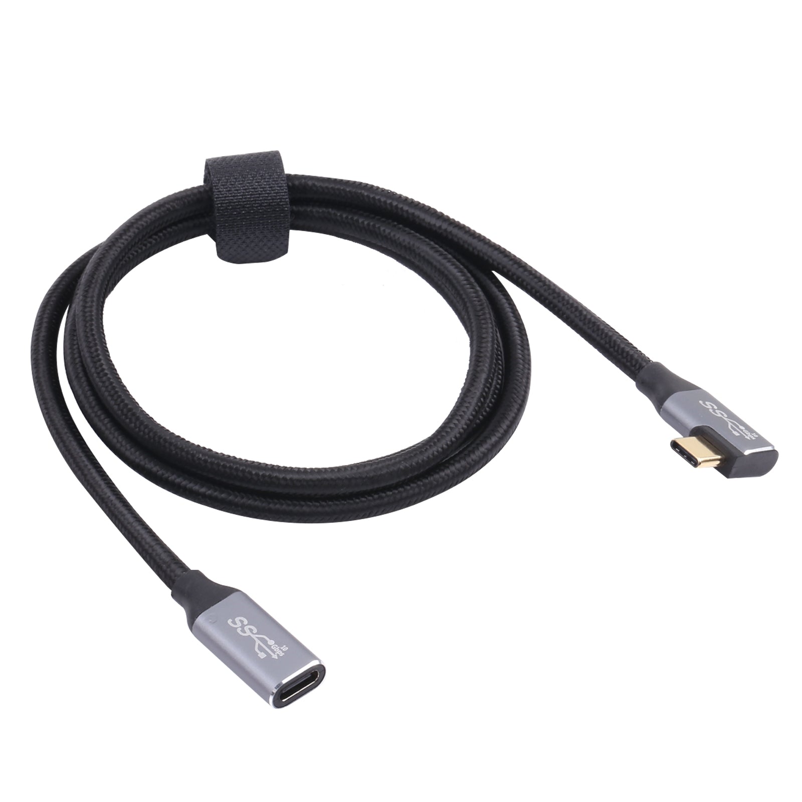 Elbow-USB-C-/-Type-C-Male-to-USB-C-/-Type-C-Female-Transmission-Data-Cable,-Cable-Length:0.5m