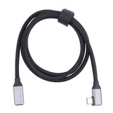 Elbow-USB-C-/-Type-C-Male-to-USB-C-/-Type-C-Female-Transmission-Data-Cable,-Cable-Length:0.5m