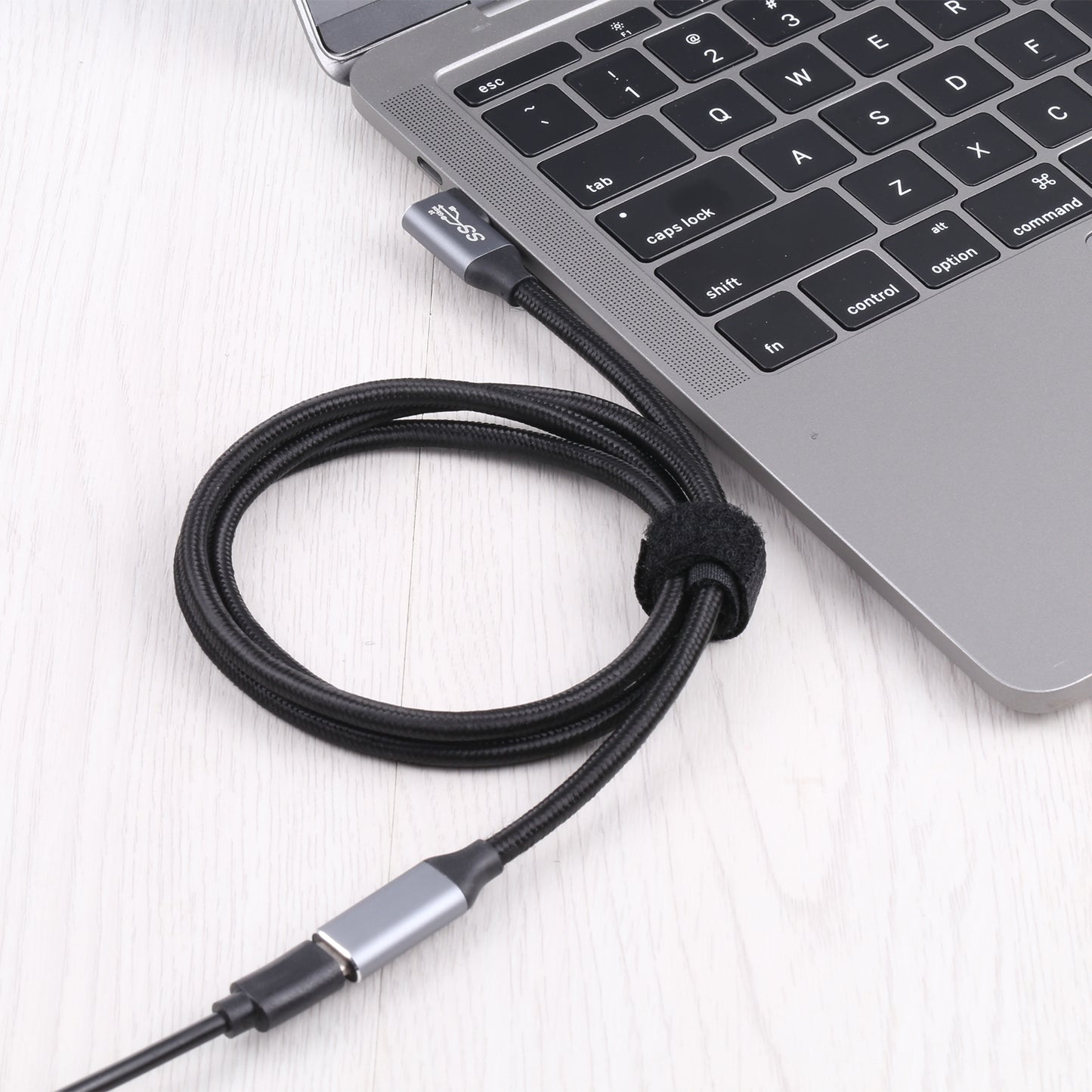 Elbow-USB-C-/-Type-C-Male-to-USB-C-/-Type-C-Female-Transmission-Data-Cable,-Cable-Length:0.5m