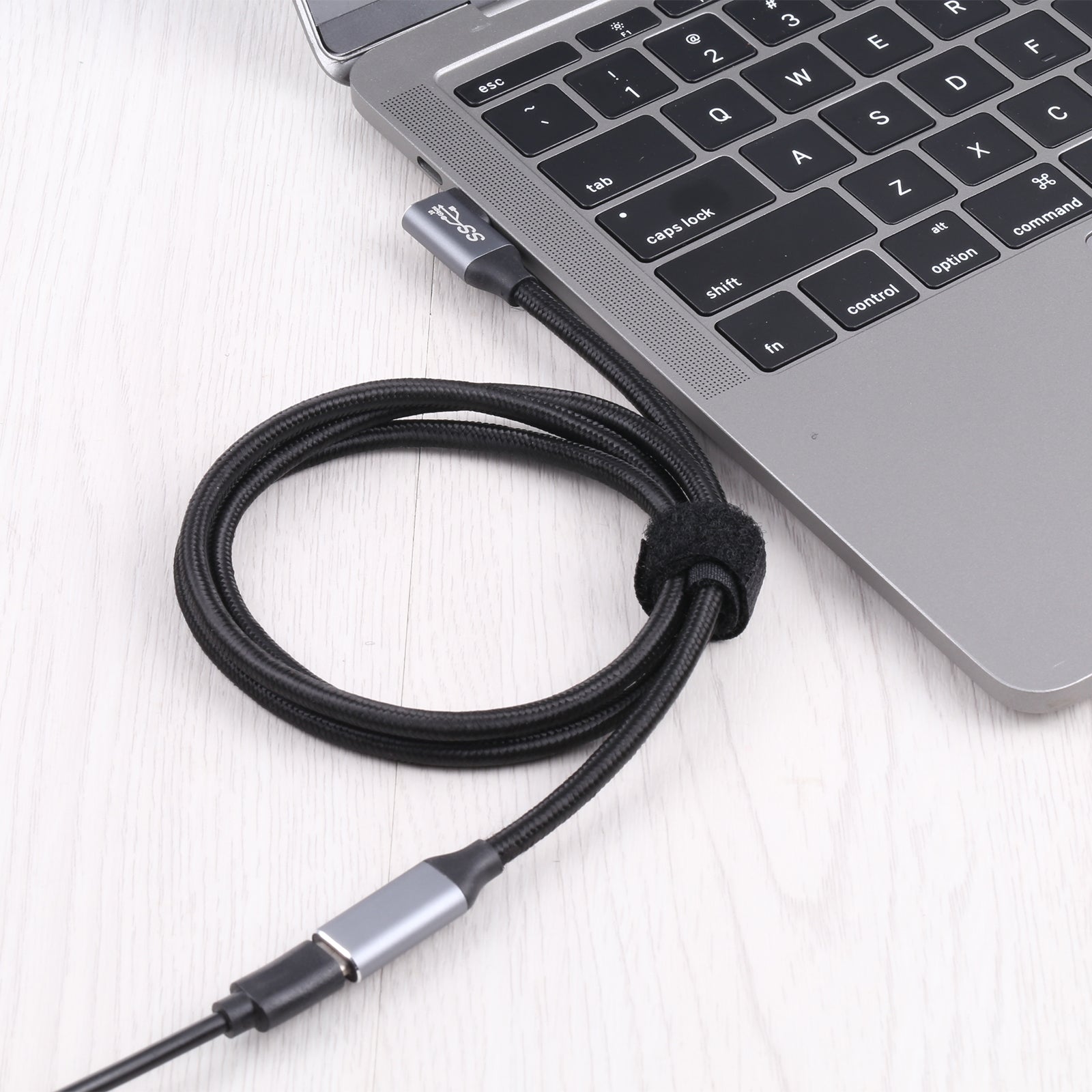Elbow-USB-C-/-Type-C-Male-to-USB-C-/-Type-C-Female-Transmission-Data-Cable,-Cable-Length:0.5m