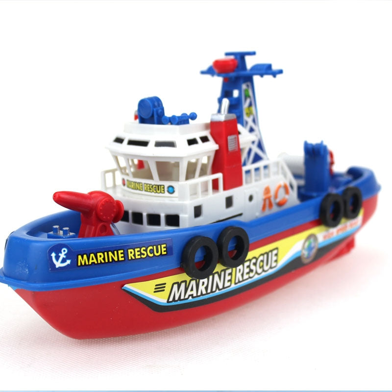 Electric-Fishing-Fire-Boat-Baby-Shower-Toy-with-Water-Spray-&-Light-&-Sound-Function