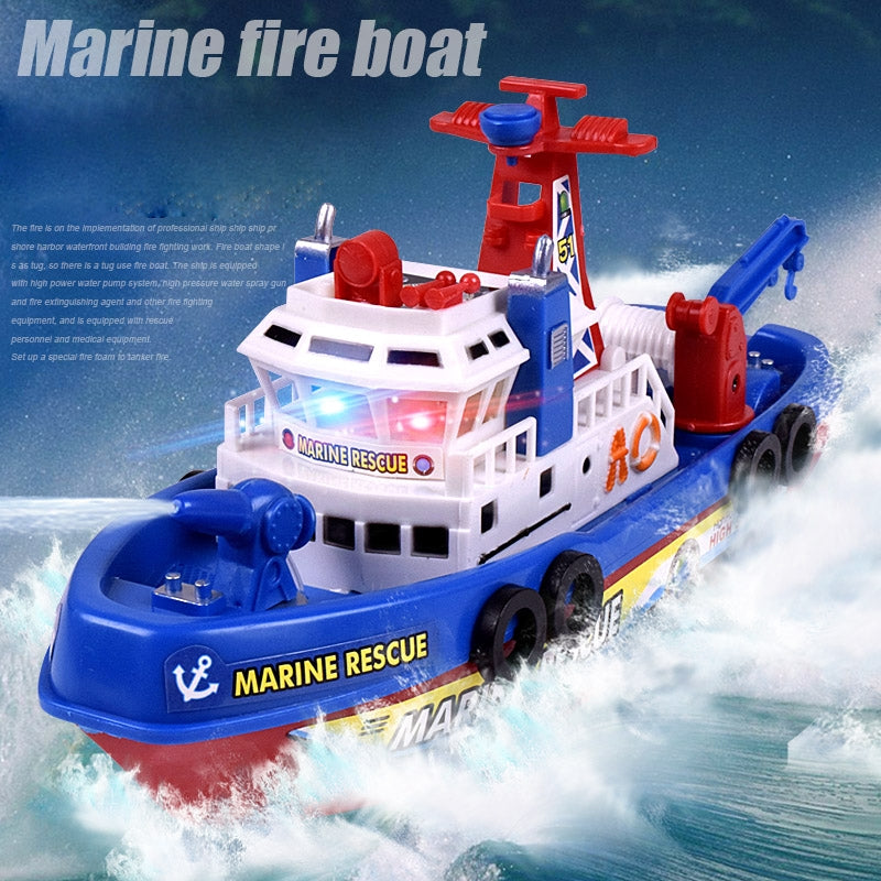 Electric-Fishing-Fire-Boat-Baby-Shower-Toy-with-Water-Spray-&-Light-&-Sound-Function