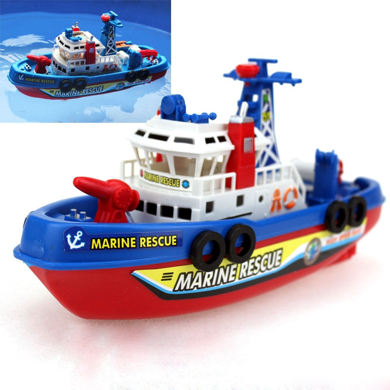 Electric-Fishing-Fire-Boat-Baby-Shower-Toy-with-Water-Spray-&-Light-&-Sound-Function
