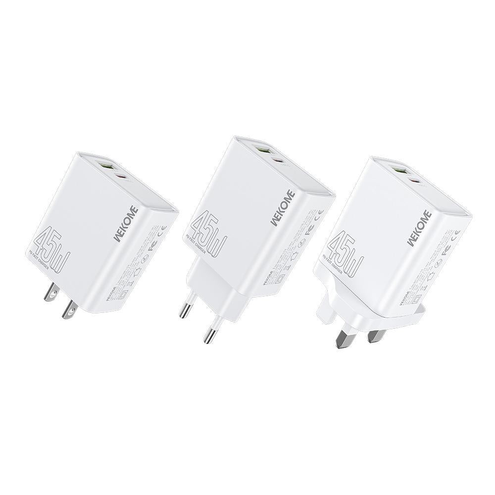 EU-Plug-WK-WP-U64-45W-Kinkong-Flash-Charge-USB+Type-C-Port-Fast-Charger